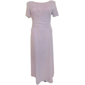 Lanz of Salzburg Purple Bridesmaid Detachable Train Floral Formal Dress Size 14